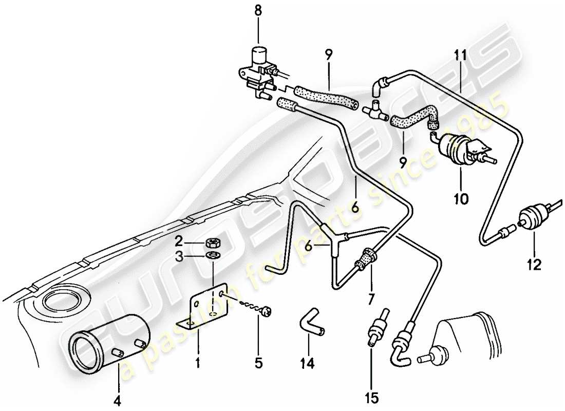 porsche 1987 (924s) controllo del vuoto diagramma delle parti