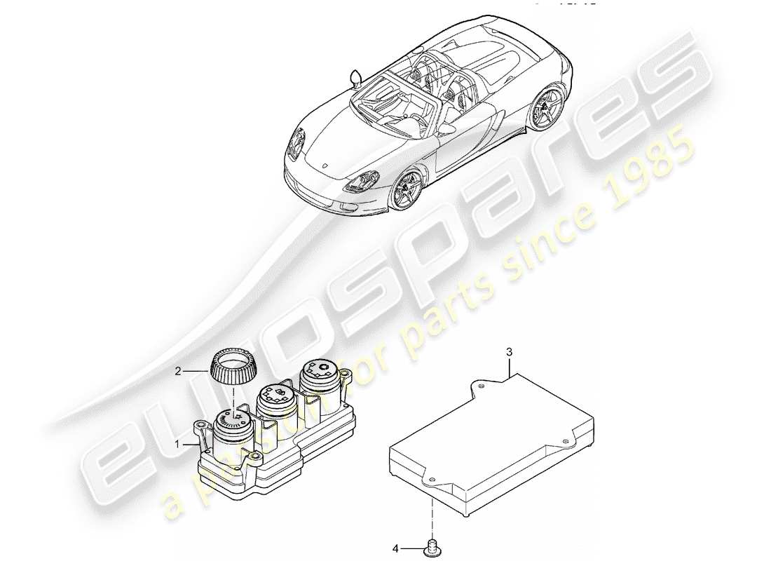 porsche 2004 (carrera gt) unità operativa - riscaldatore - condizionatore d'aria schema delle parti