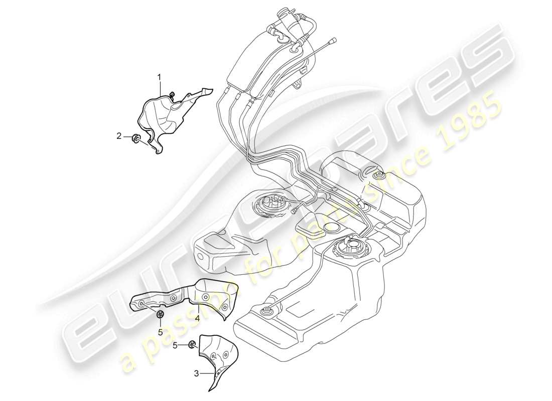 un diagramma delle parti dal catalogo delle parti porsche 2007 (cayenne e1 9pa)