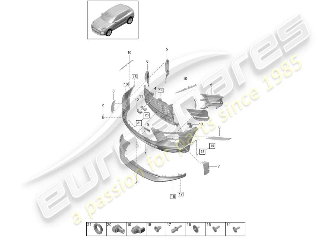 diagramma della parte contenente il codice parte 95b807061j g2x