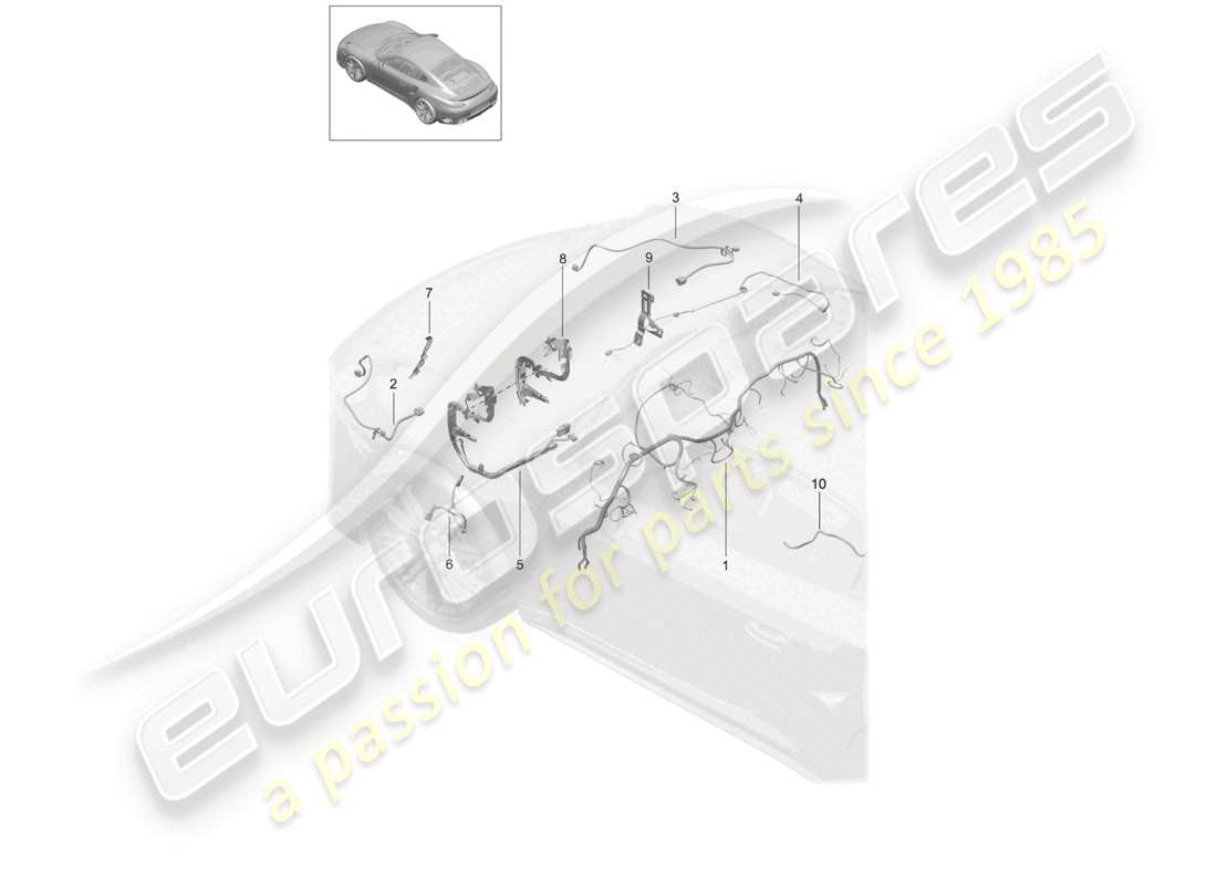 un diagramma delle parti dal catalogo delle parti porsche 2020 (991-2 turbo)