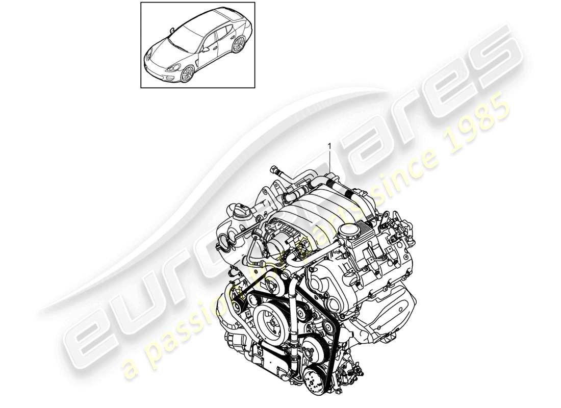 un diagramma delle parti dal catalogo delle parti porsche 2016 (panamera 970)