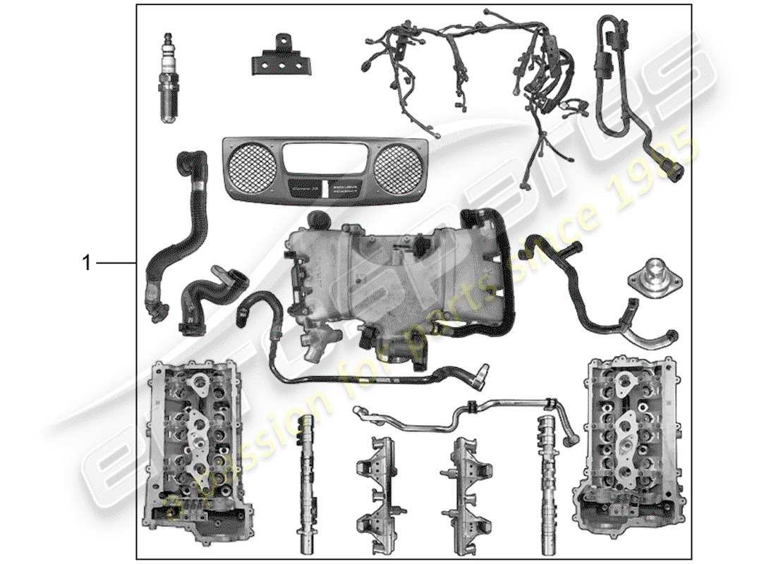 un diagramma delle parti dal catalogo delle parti porsche 2013 (tequipment 98x/99x)