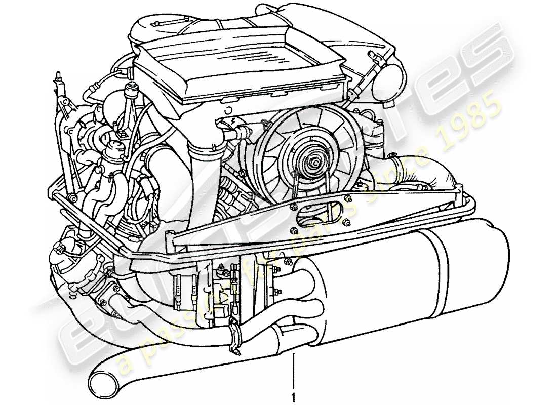 un diagramma delle parti dal catalogo delle parti porsche 1986 (refurbished and exchange catalogue)