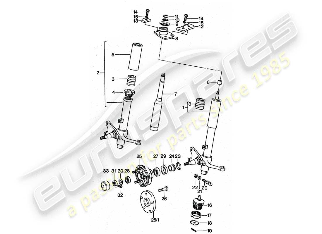 un diagramma delle parti dal catalogo delle parti porsche 1977 (911 turbo)