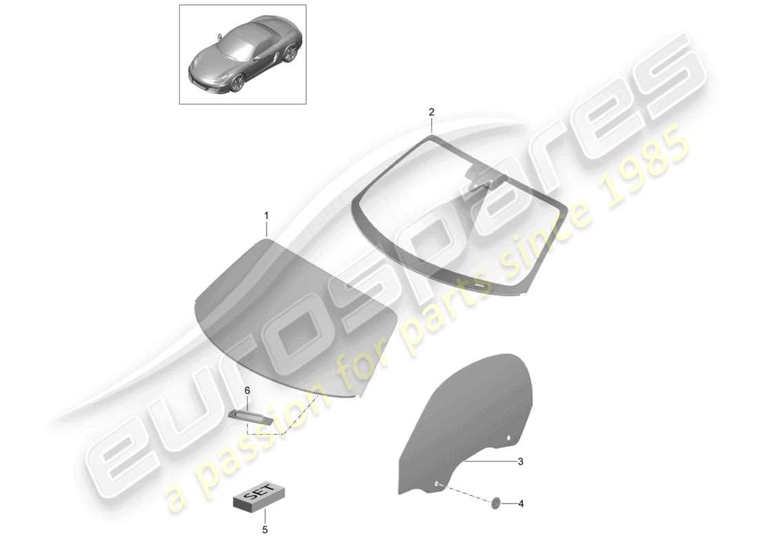 un diagramma delle parti dal catalogo delle parti porsche 2014 (981 boxster)