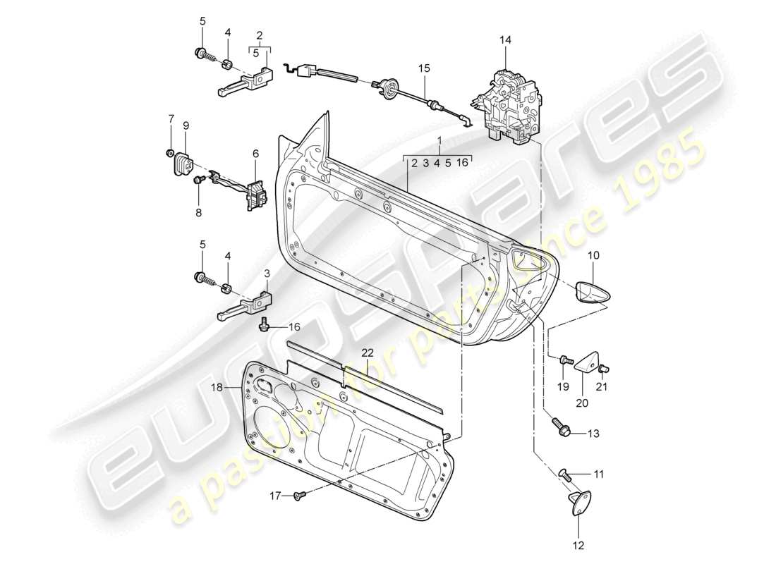 un diagramma delle parti dal catalogo delle parti porsche 2006 (987 cayman)