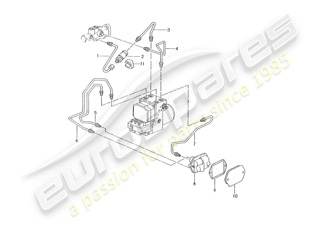 un diagramma delle parti dal catalogo delle parti porsche 2000 (986 boxster)