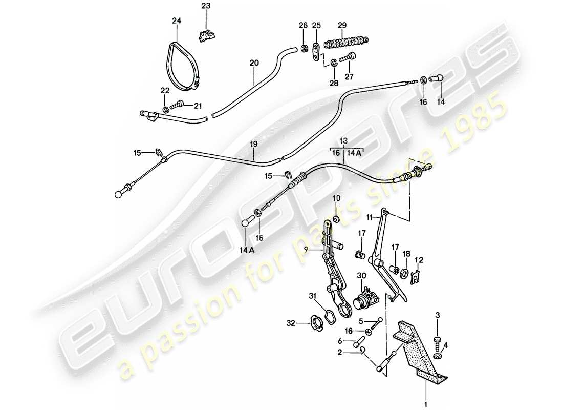 un diagramma delle parti dal catalogo delle parti porsche 928