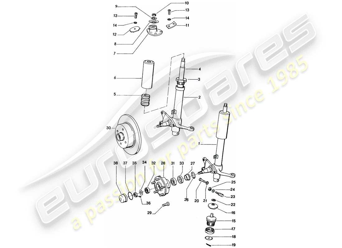 un diagramma delle parti dal catalogo delle parti porsche 914
