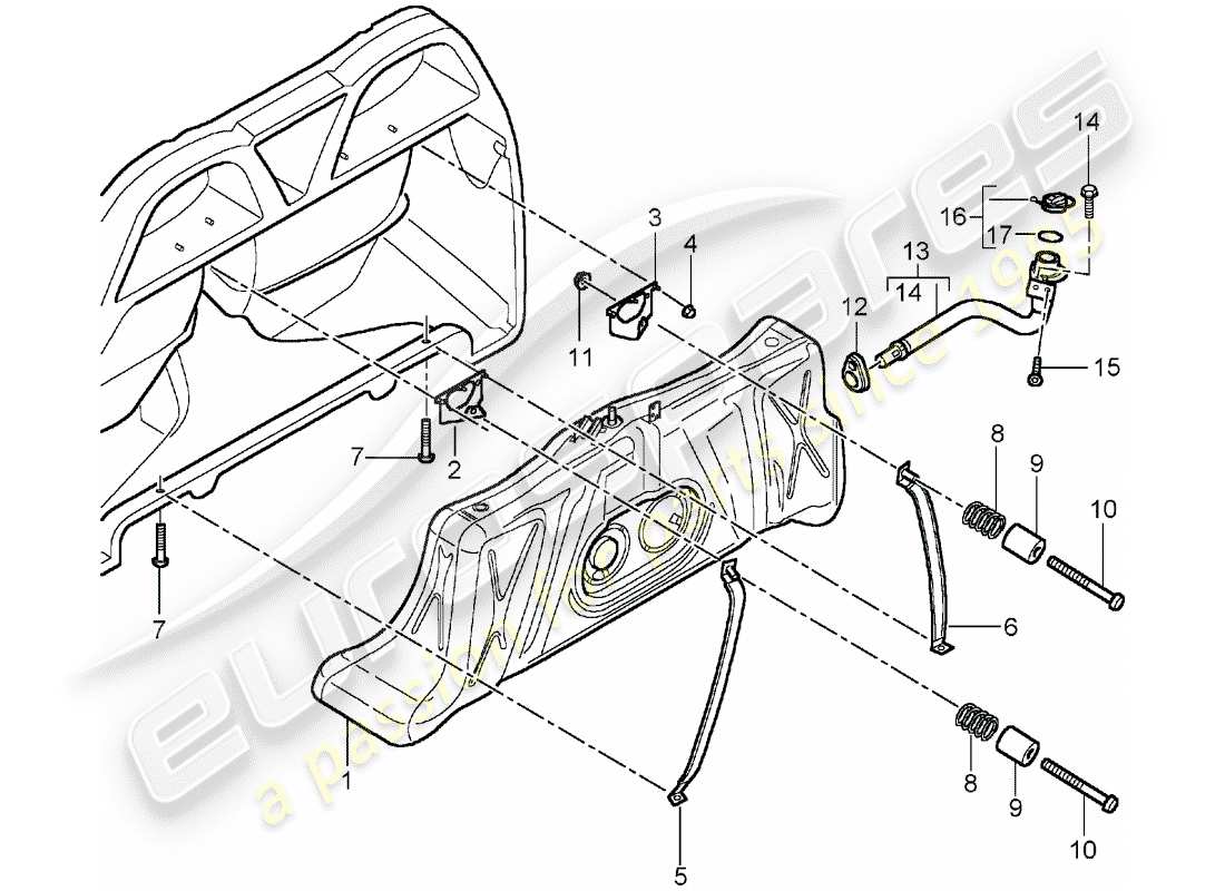 un diagramma delle parti dal catalogo delle parti porsche 2005 (carrera gt)