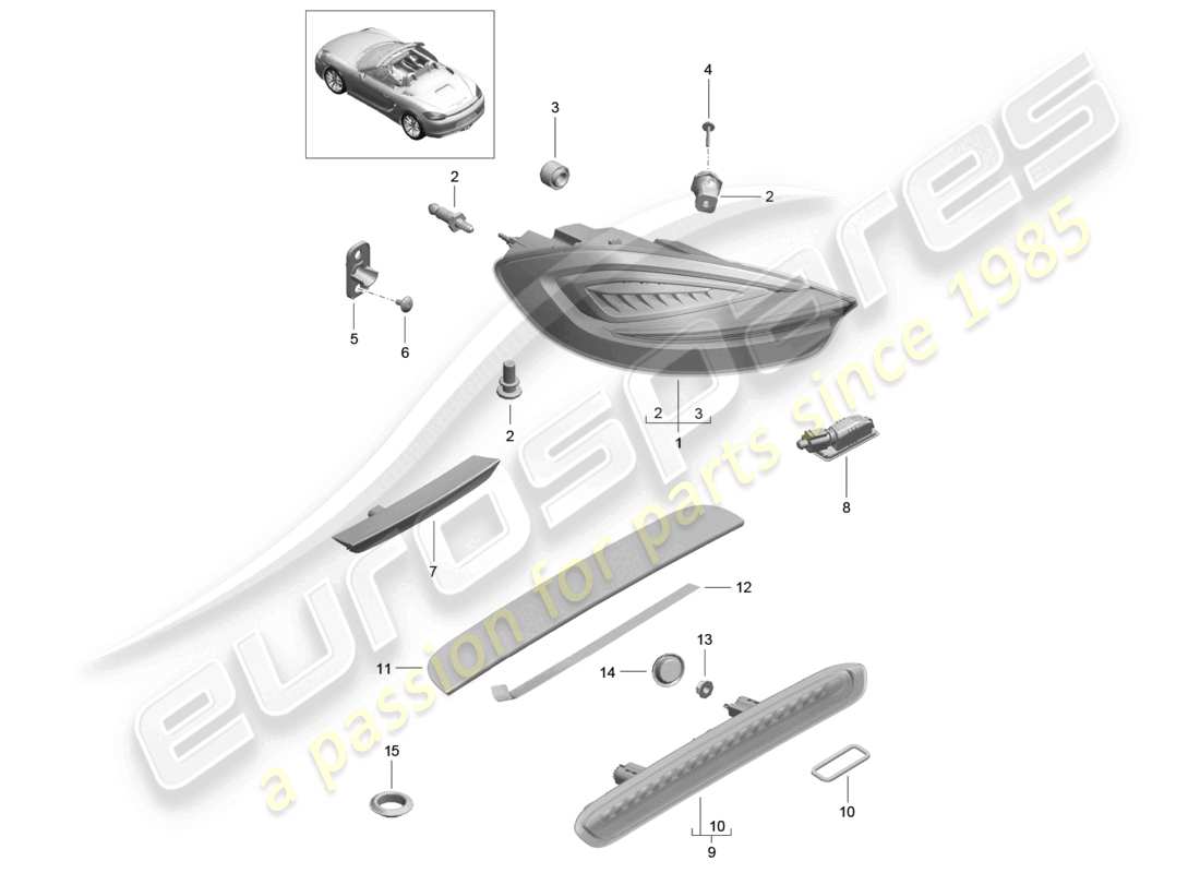 un diagramma delle parti dal catalogo delle parti porsche 2016 (981 boxster)