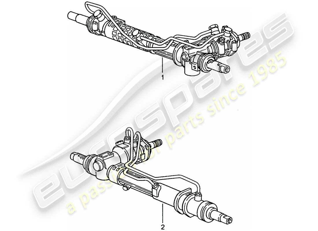un diagramma delle parti dal catalogo delle parti porsche 2000 (refurbished and exchange catalogue)