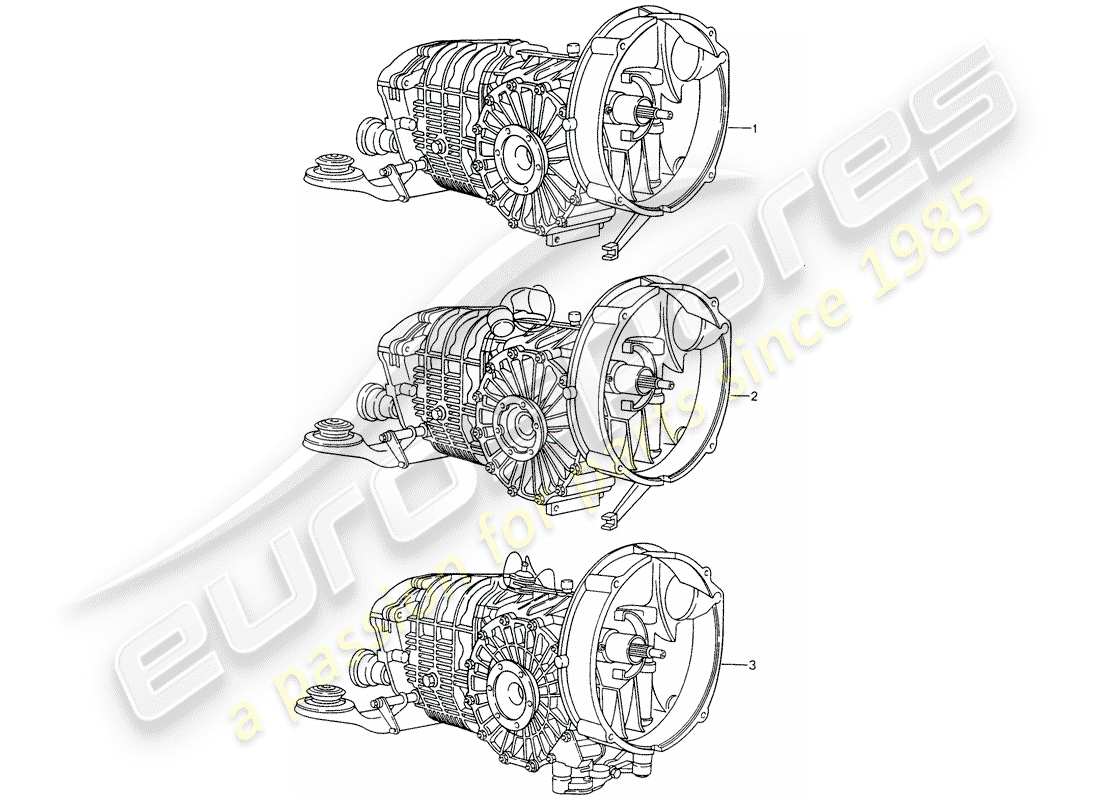 un diagramma delle parti dal catalogo delle parti porsche 2010 (refurbished and exchange catalogue)