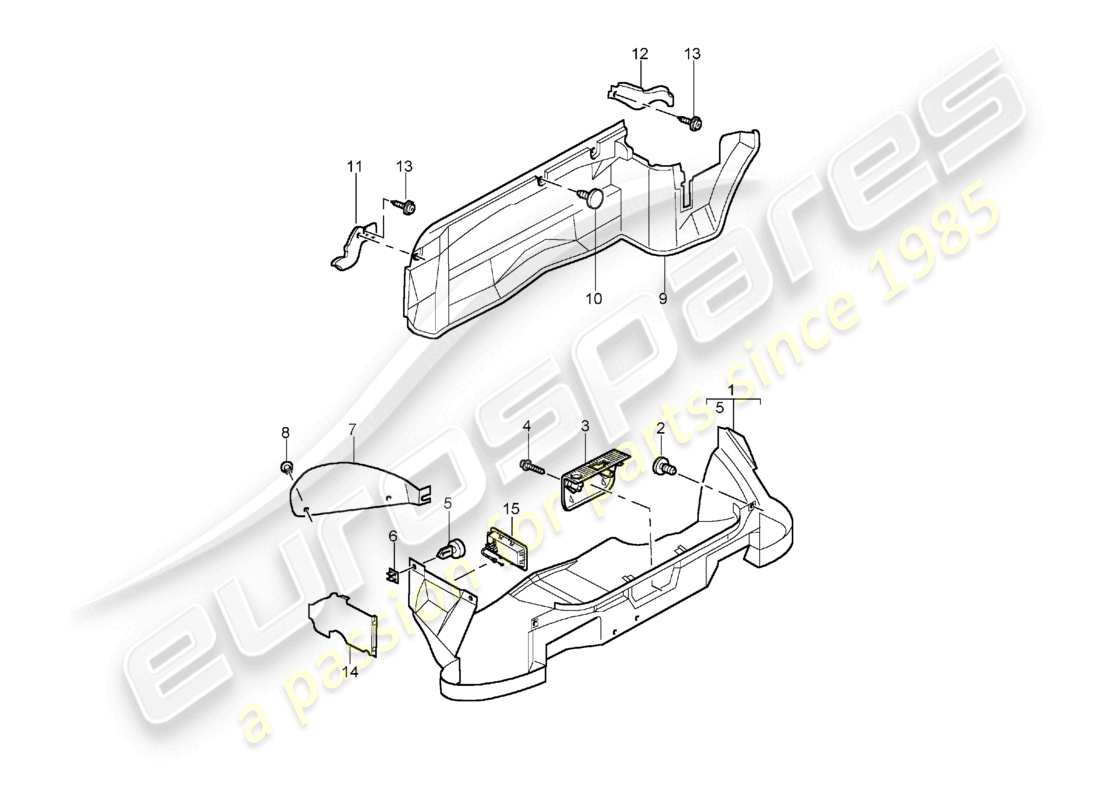un diagramma delle parti dal catalogo delle parti porsche 1998 (986 boxster)