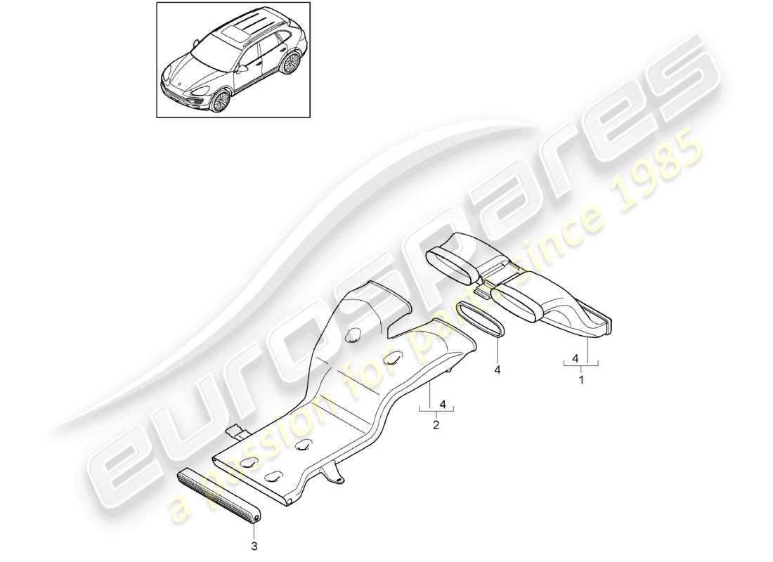 un diagramma delle parti dal catalogo delle parti porsche 2012 (cayenne e2 92a)