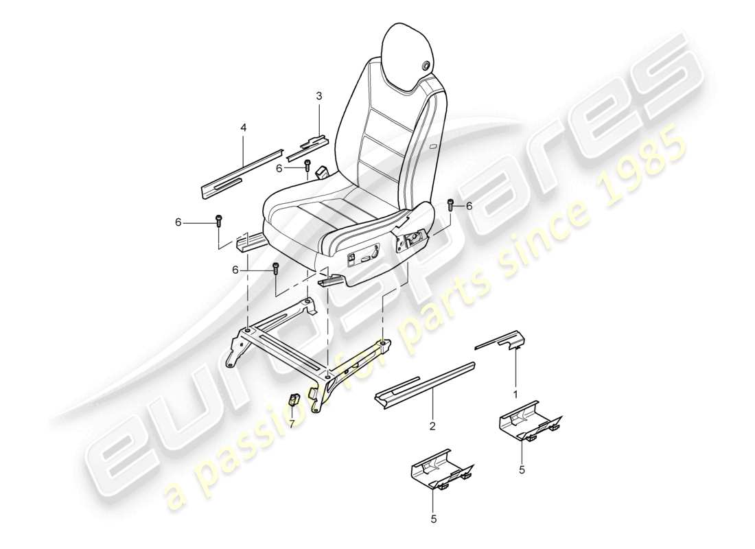 un diagramma delle parti dal catalogo delle parti porsche 2006 (cayenne e1 9pa)