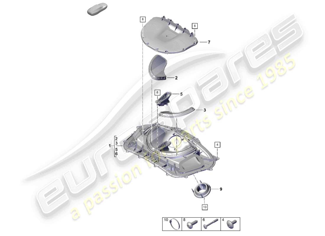 un diagramma delle parti dal catalogo delle parti porsche 2020 (718 boxster spyder)