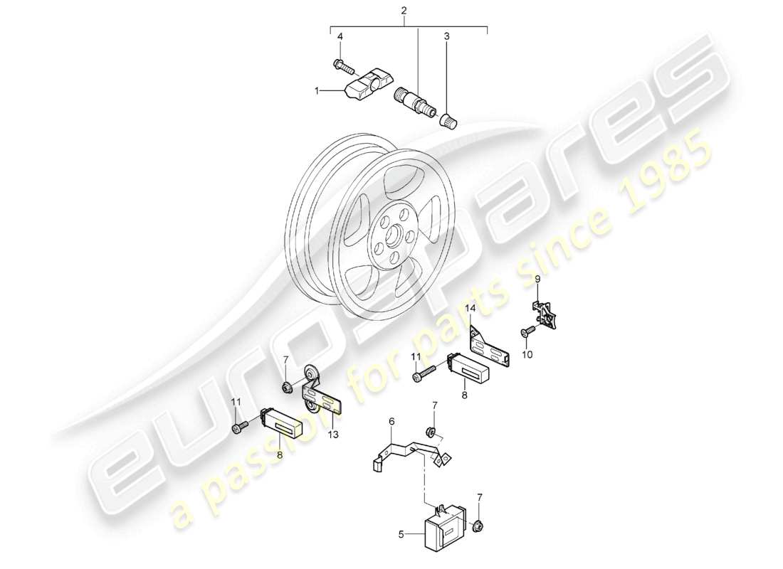 un diagramma delle parti dal catalogo delle parti porsche 2005 (987 boxster)