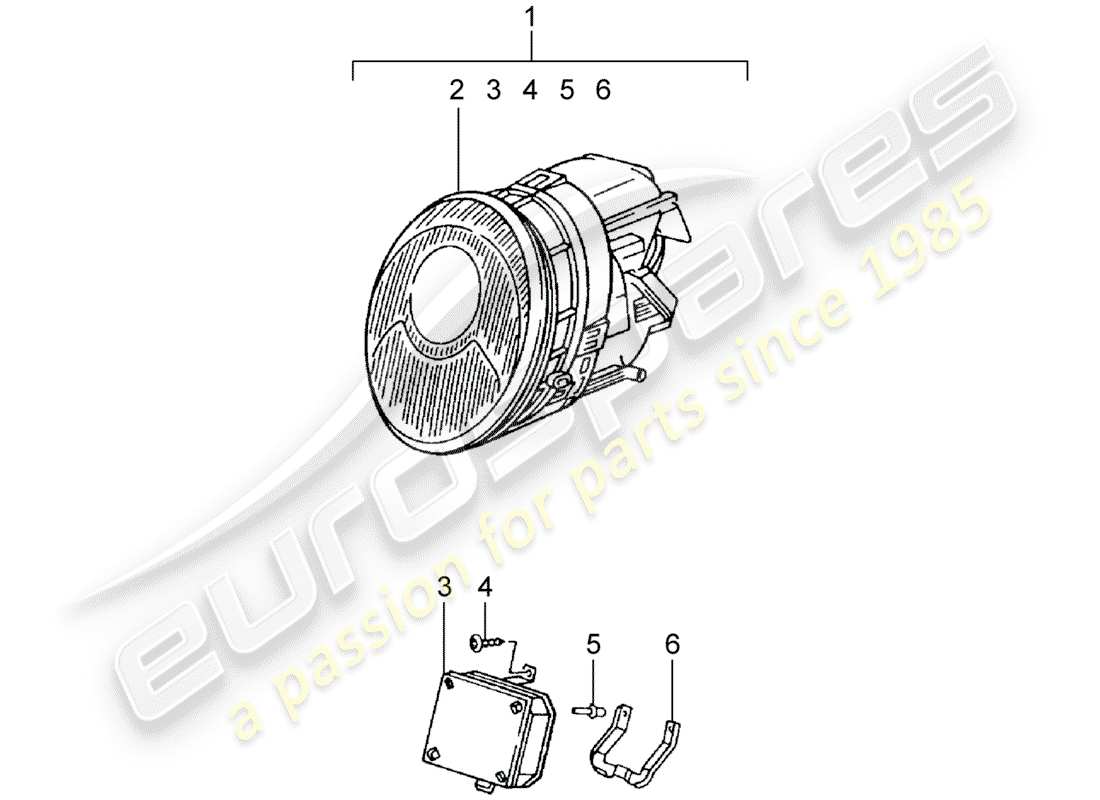 un diagramma delle parti dal catalogo delle parti porsche 1993 (accessories)