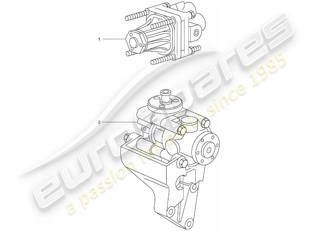 un diagramma delle parti dal catalogo delle parti porsche 1986 (refurbished and exchange catalogue)