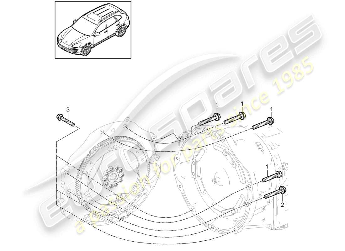 un diagramma delle parti dal catalogo delle parti porsche 2018 (cayenne e2 92a)