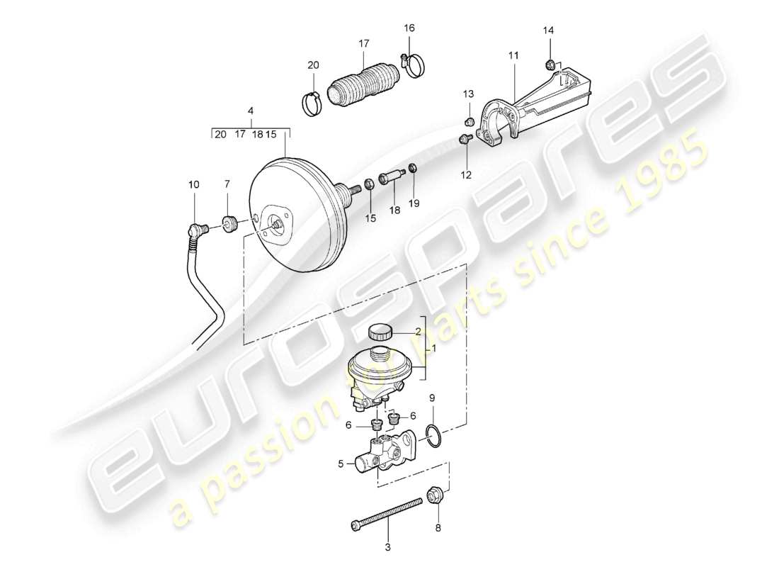 un diagramma delle parti dal catalogo delle parti porsche 2007 (987 boxster)