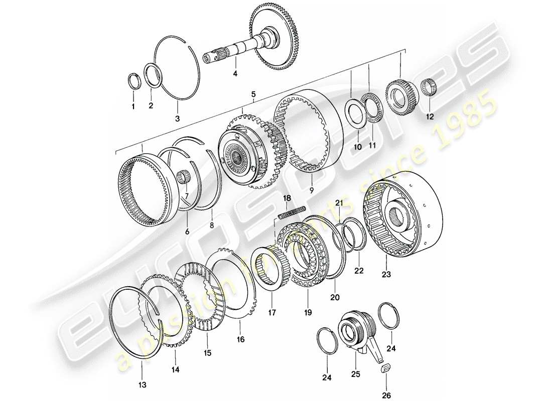 un diagramma delle parti dal catalogo delle parti porsche 928