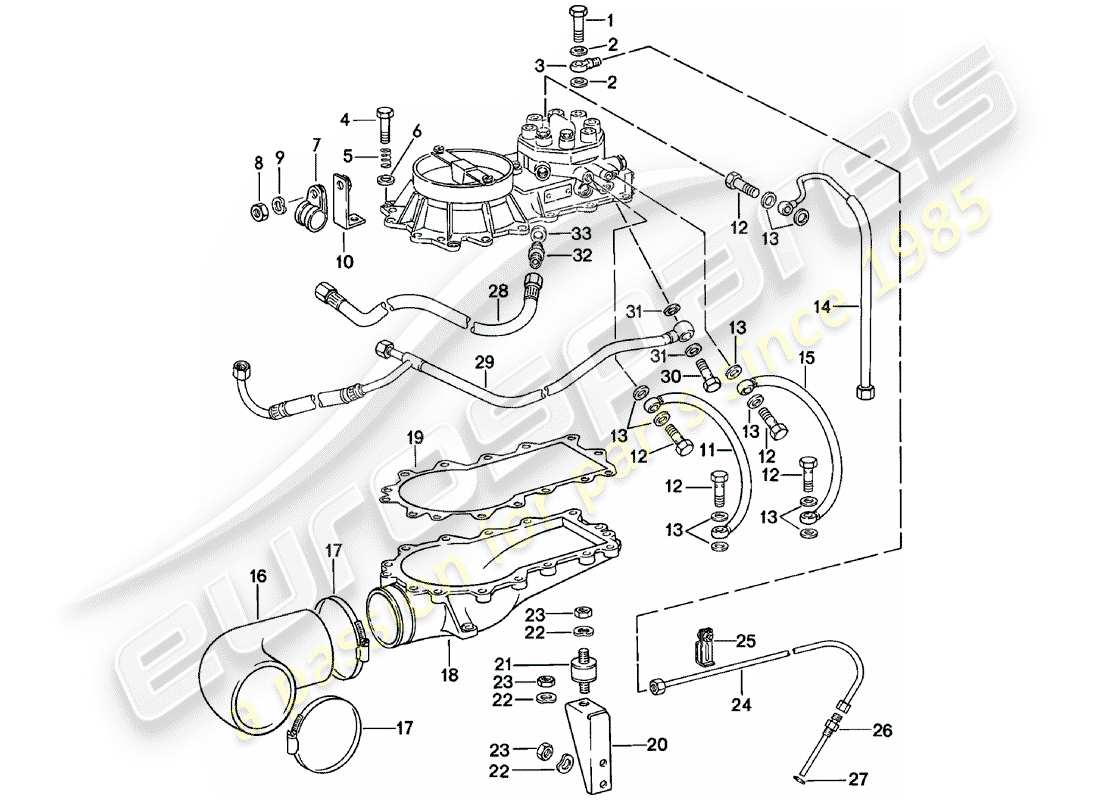 un diagramma delle parti dal catalogo delle parti porsche 1981 (911)