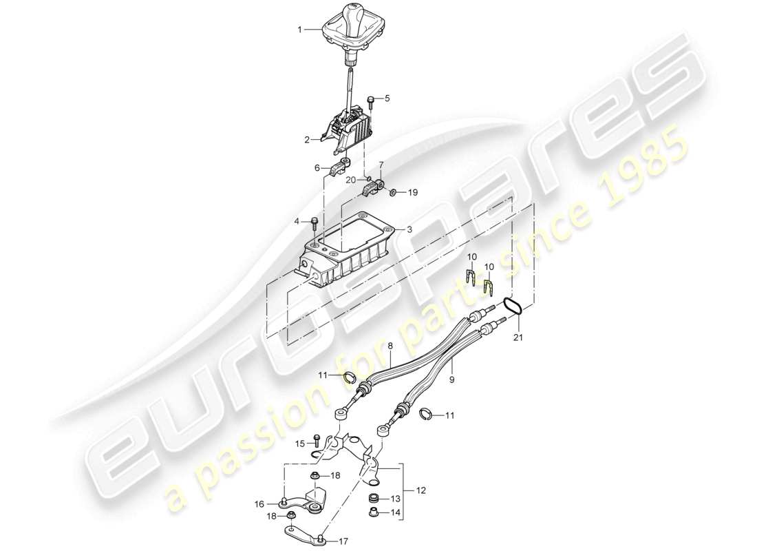 un diagramma delle parti dal catalogo delle parti porsche 2004 (cayenne e1 9pa)