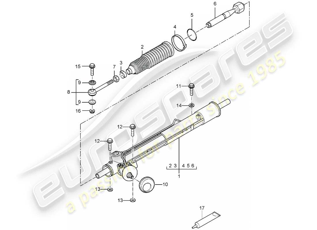 un diagramma delle parti dal catalogo delle parti porsche 2005 (carrera gt)