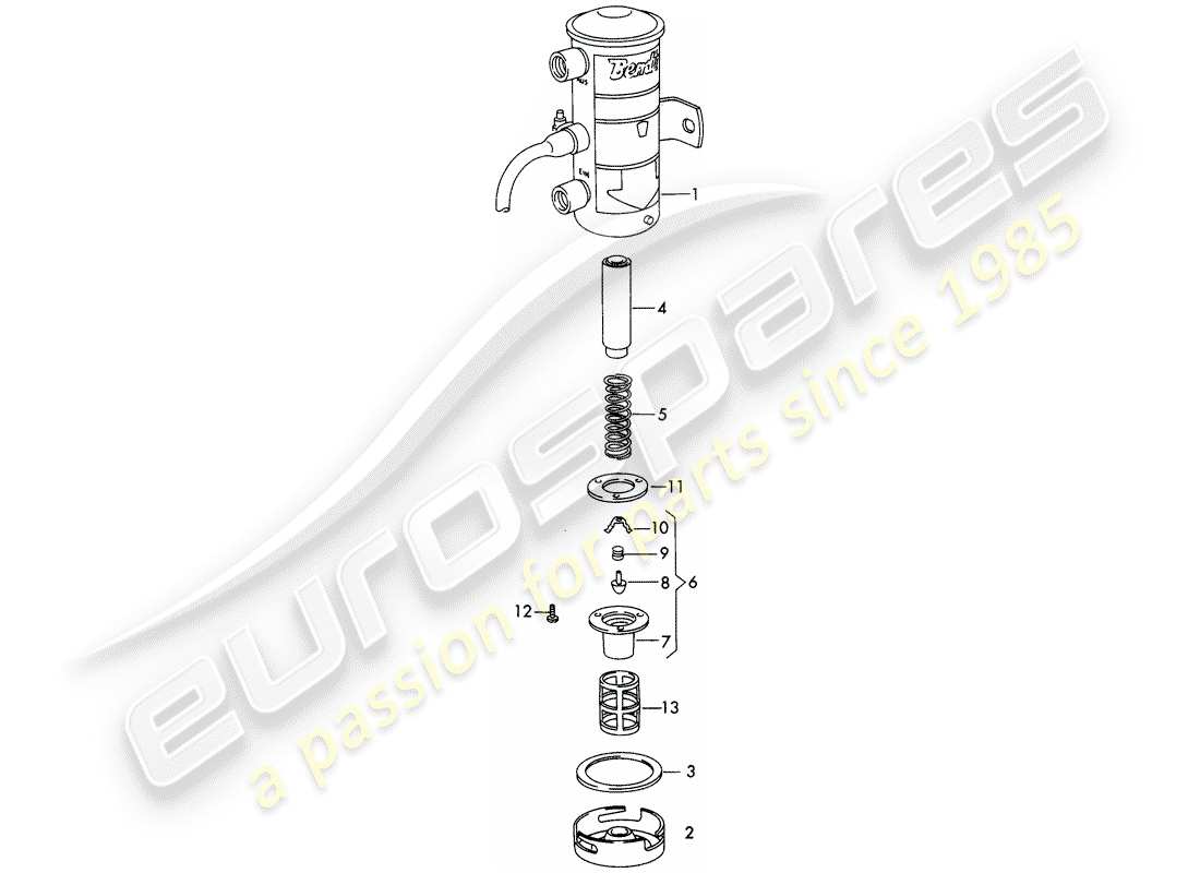 un diagramma delle parti dal catalogo delle parti porsche 1964 (356b/356c)