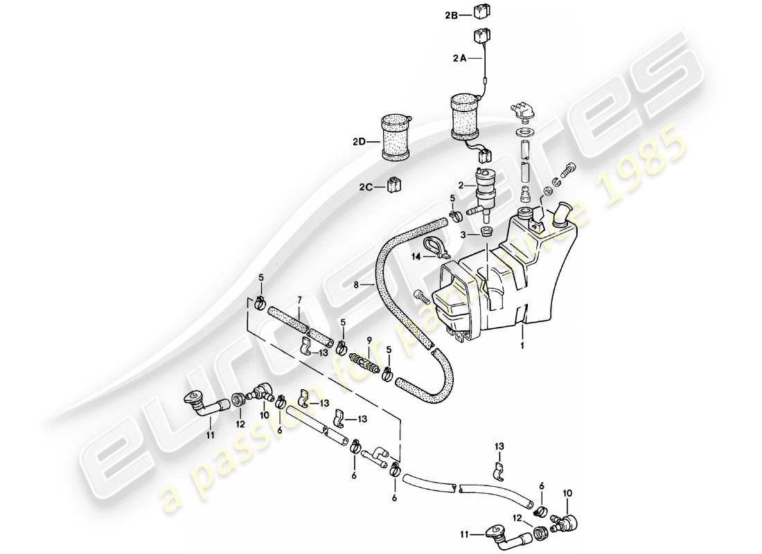 un diagramma delle parti dal catalogo delle parti porsche 1981 (911)