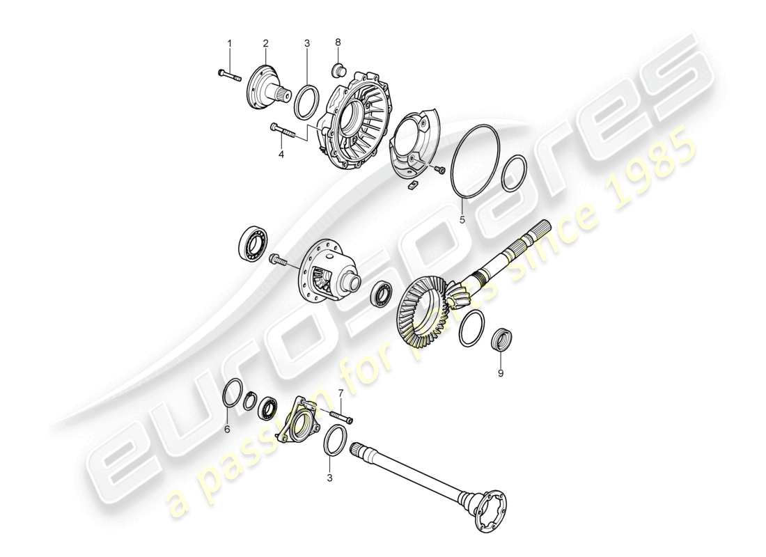 un diagramma delle parti dal catalogo delle parti porsche 2001 (986 boxster)