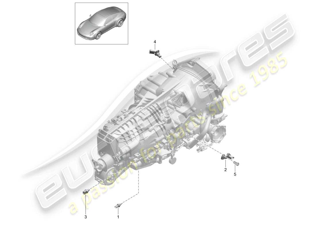 un diagramma delle parti dal catalogo delle parti porsche 2012 (991-1)