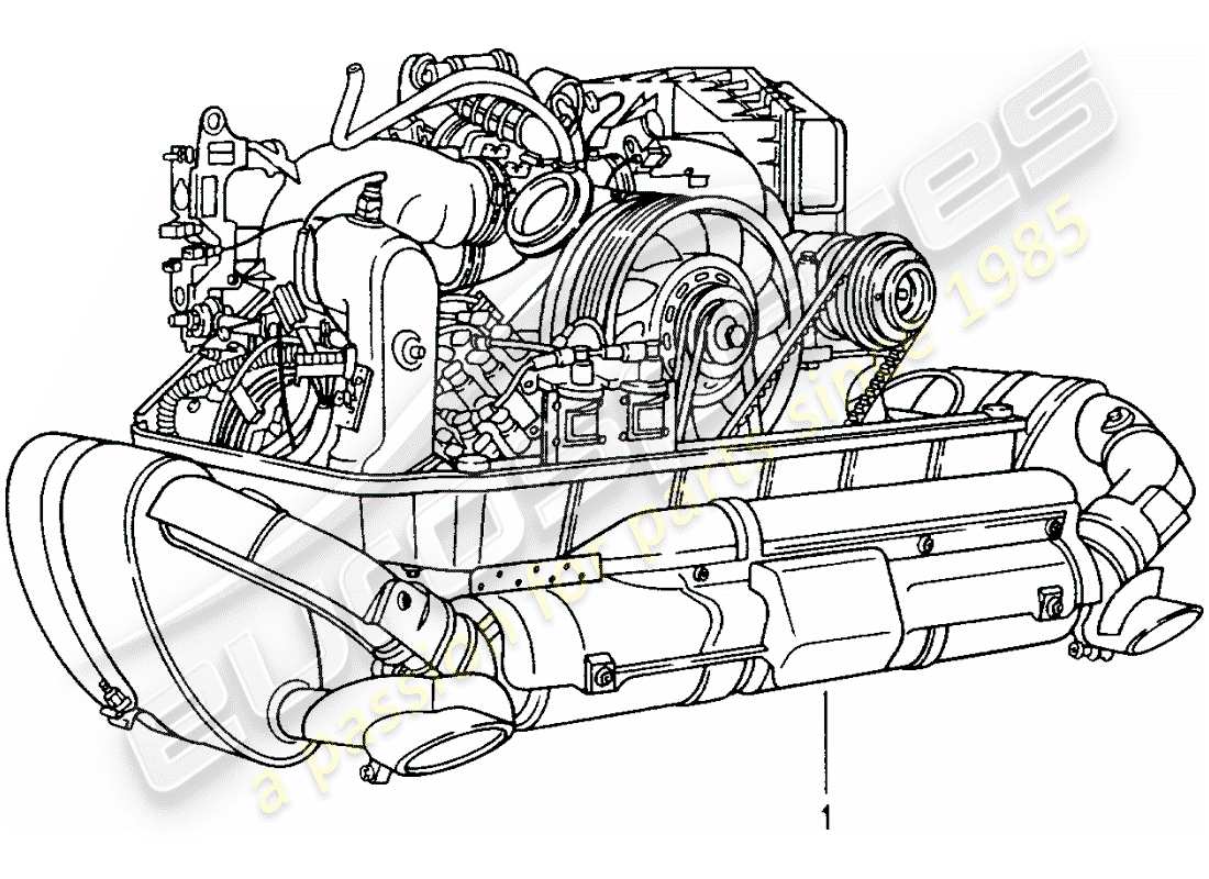 un diagramma delle parti dal catalogo delle parti porsche 1983 (refurbished and exchange catalogue)