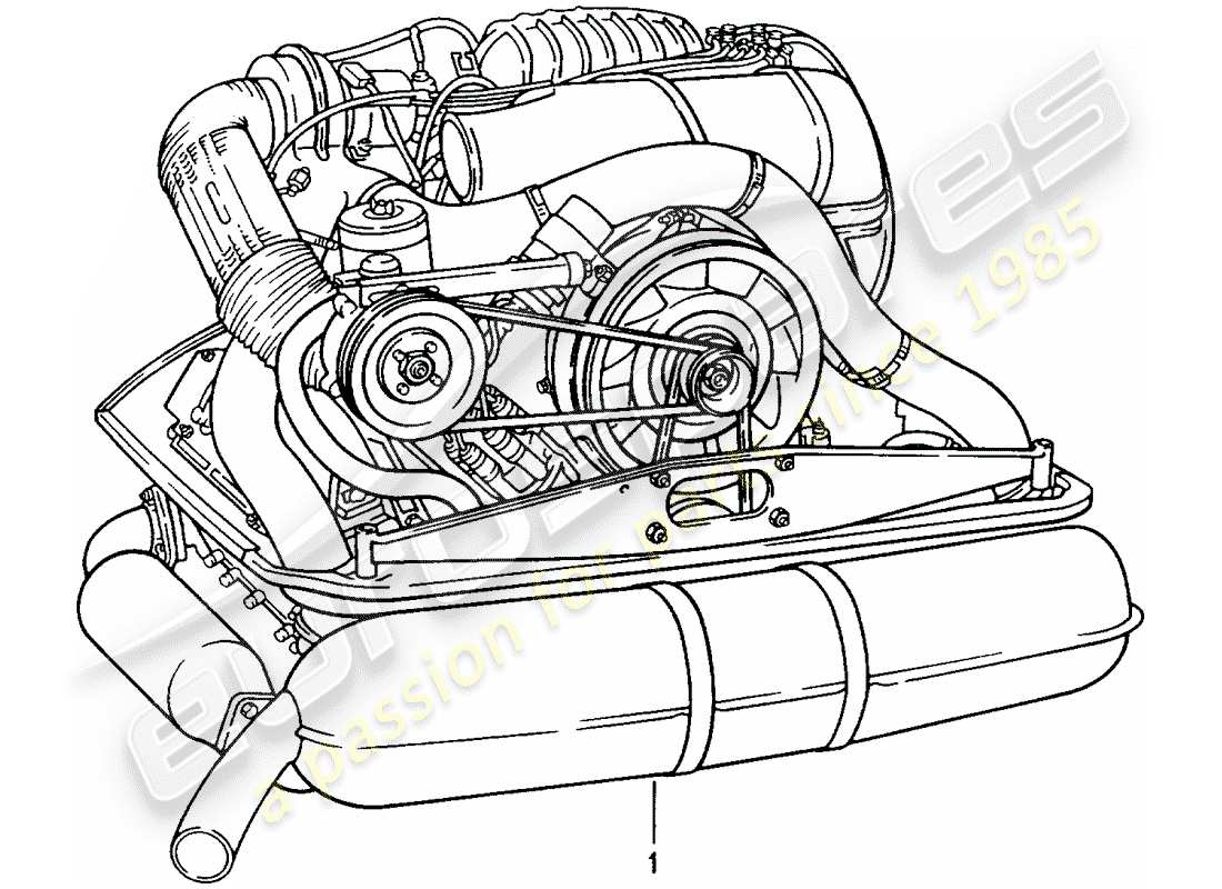 un diagramma delle parti dal catalogo delle parti porsche 1976 (refurbished and exchange catalogue)
