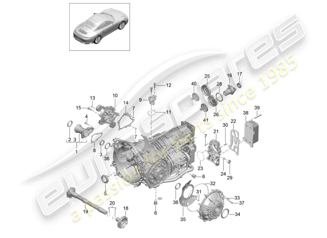 un diagramma delle parti dal catalogo delle parti porsche 2017 (991-2)