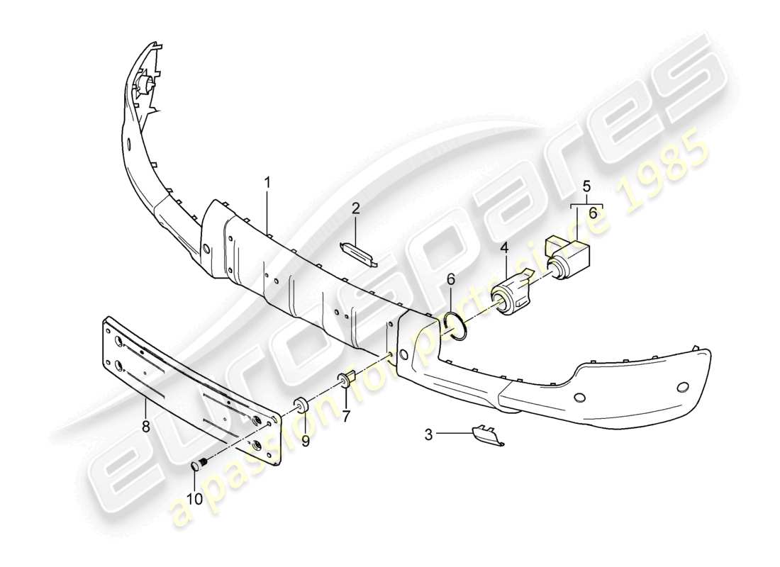 un diagramma delle parti dal catalogo delle parti porsche 2003 (cayenne e1 9pa)
