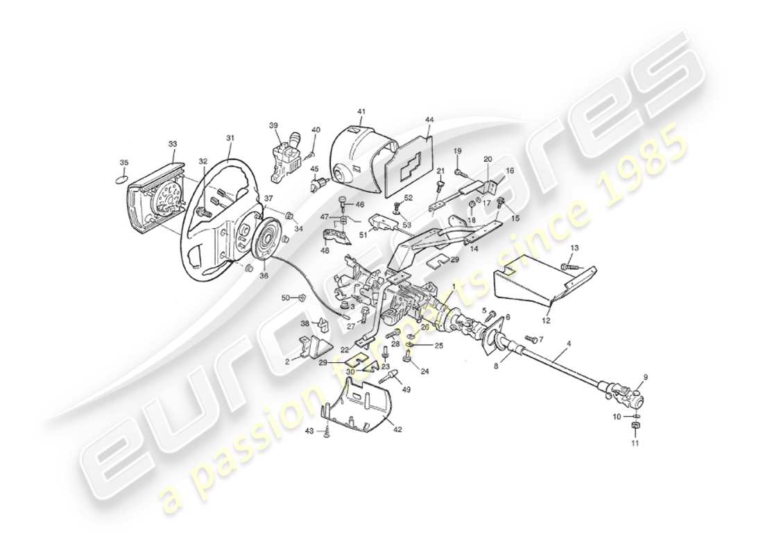 aston martin v8 virage (2000) piantone dello sterzo, 1993 nello schema delle parti