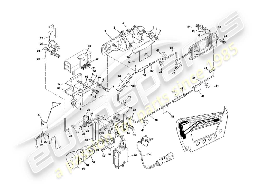 un diagramma delle parti dal catalogo delle parti aston martin v8 coupe (1999)