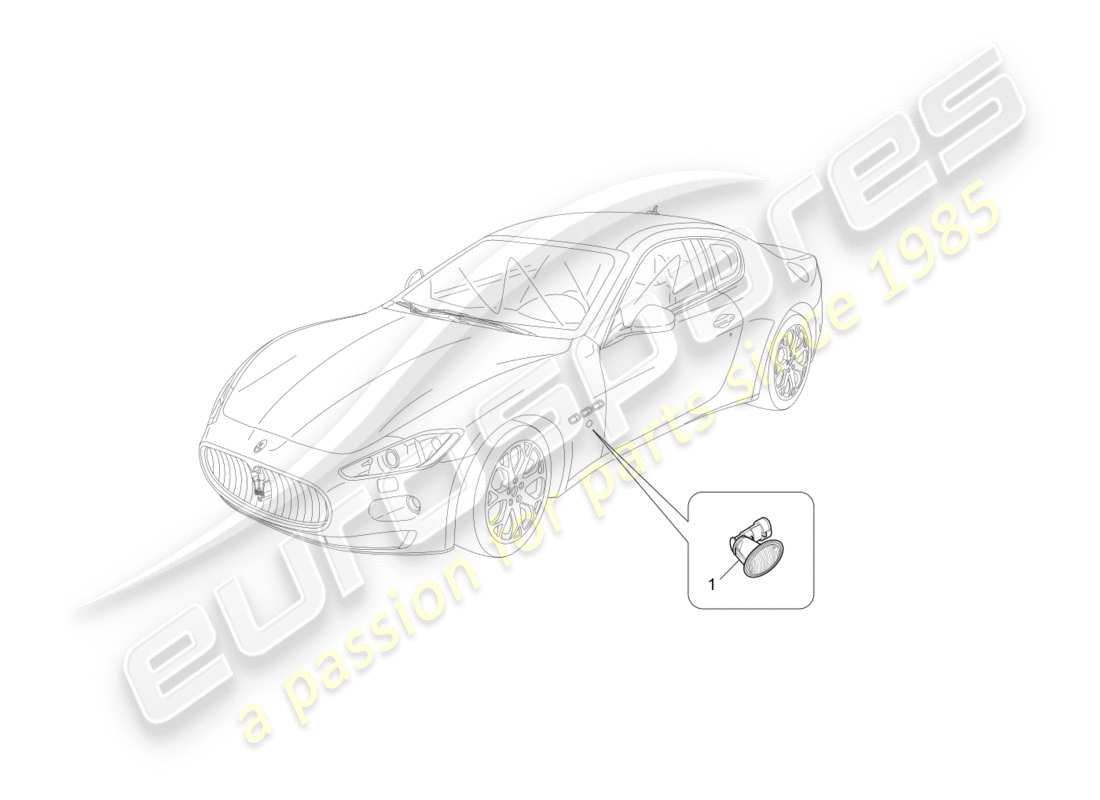 maserati granturismo s (2016) diagramma delle parti dei gruppi ottici laterali