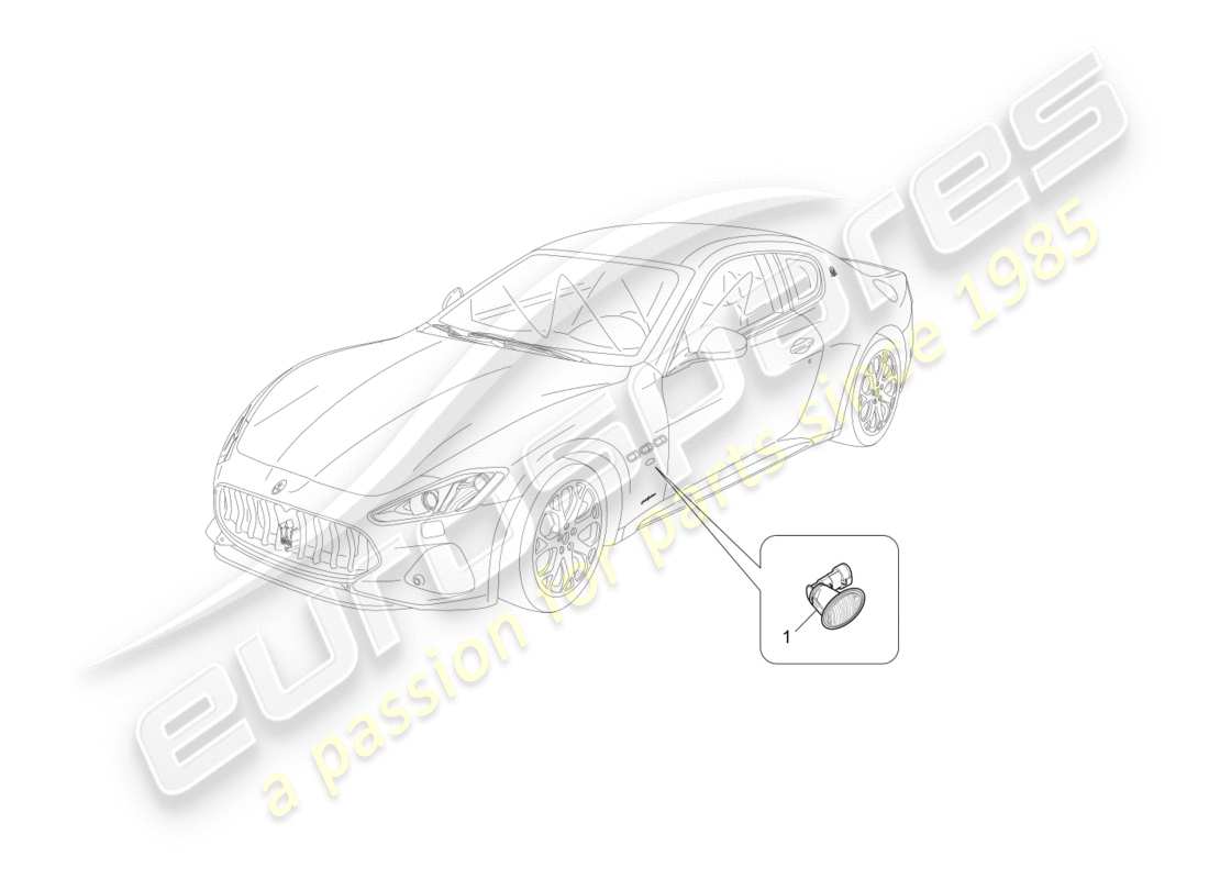 maserati granturismo s (2020) diagramma delle parti dei gruppi ottici laterali