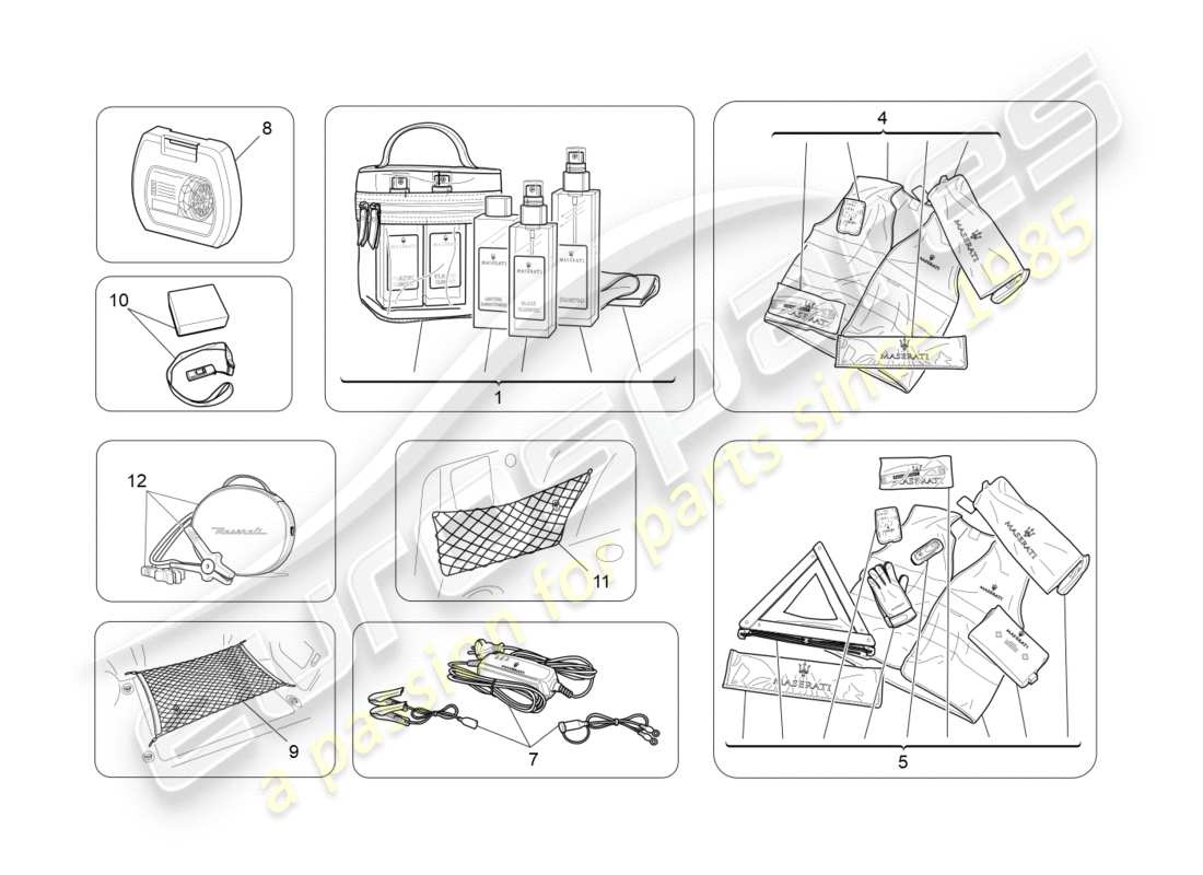 maserati granturismo (2012) accessori post-vendita diagramma delle parti