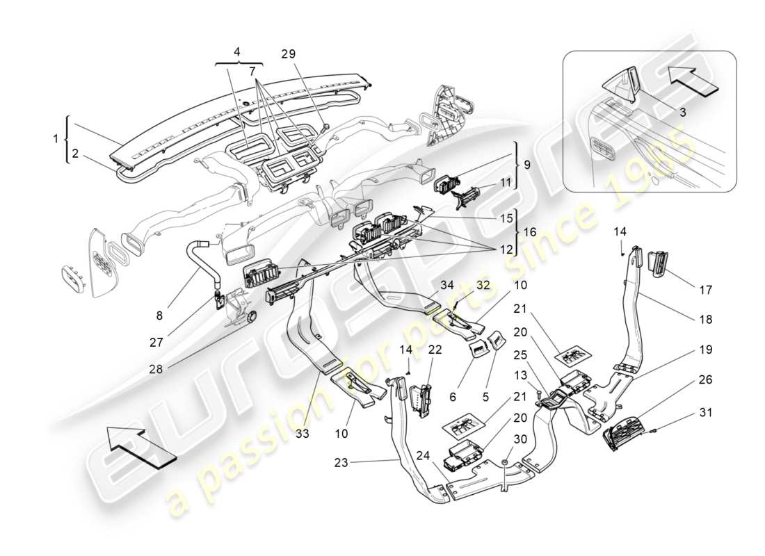 maserati qtp 3.0 tds v6 275hp (2015) unità a/c: schema particolare diffusione