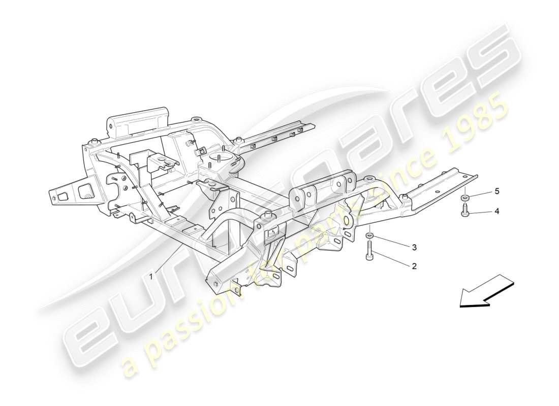 maserati granturismo s (2020) schema delle parti del sottotelaio anteriore