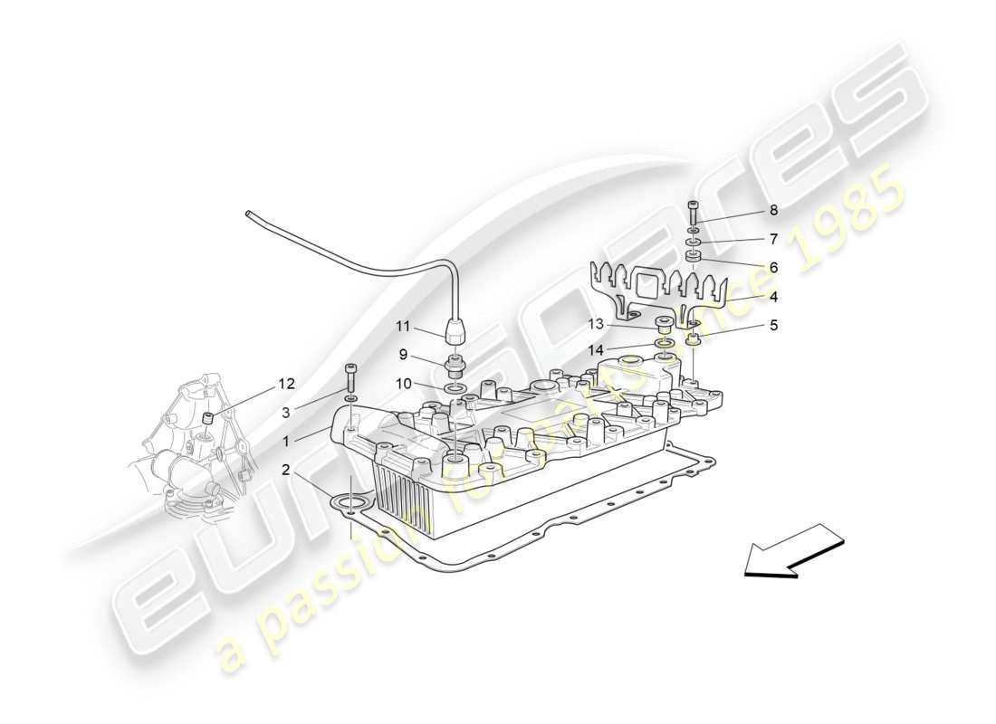 maserati granturismo s (2016) diagramma delle parti dello scambiatore di calore