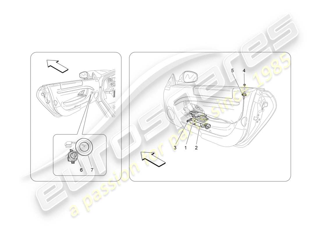 maserati granturismo s (2016) diagramma delle parti dei dispositivi per porte