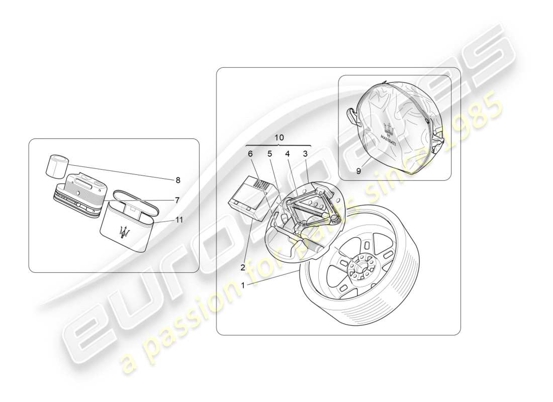 maserati granturismo s (2016) fornitura standard schema delle parti