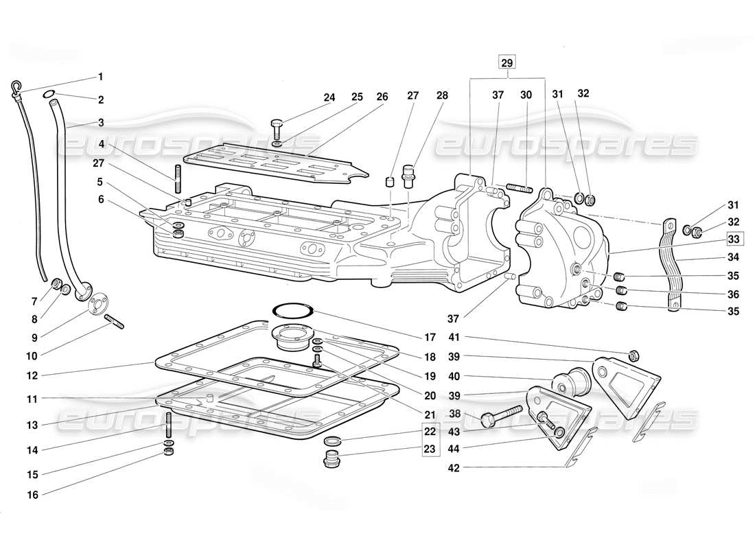 lamborghini diablo (1991) coppa dell'olio (valida per la versione di giugno 1992) diagramma delle parti